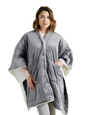 Heated Plush Shawl | Soft Micromink & Sherpa Fabric | Pure Enrichment PureRelief